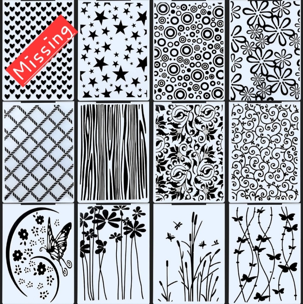 11 Pieces Embossing Folders DIY Craft Template Stencil